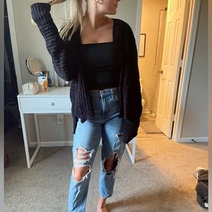 Black knitted cardigan